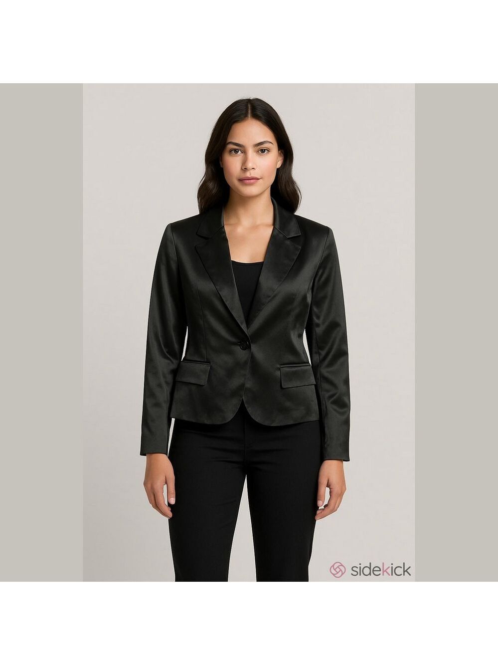 Studio JPR Black Satin Blazer Single Button Jacket XL